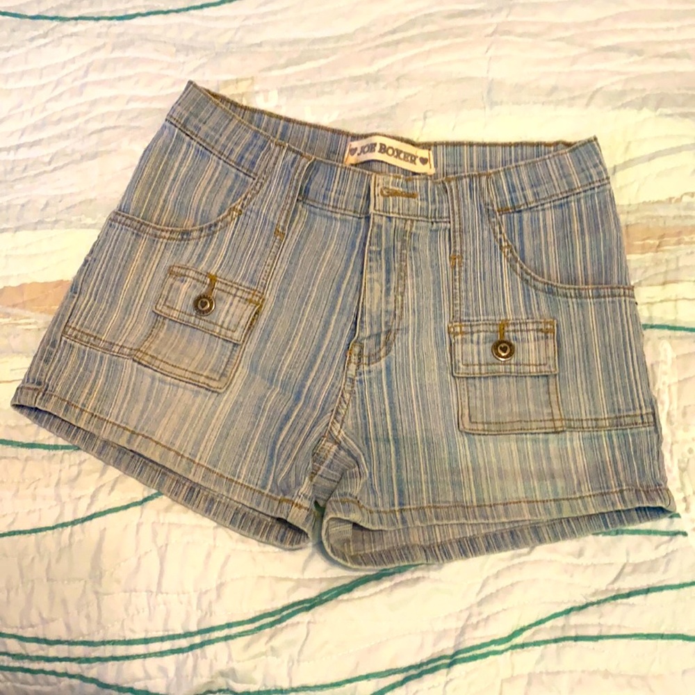 Joe Boxer Juniors Size 7 denim, slight stretch, shorts.
